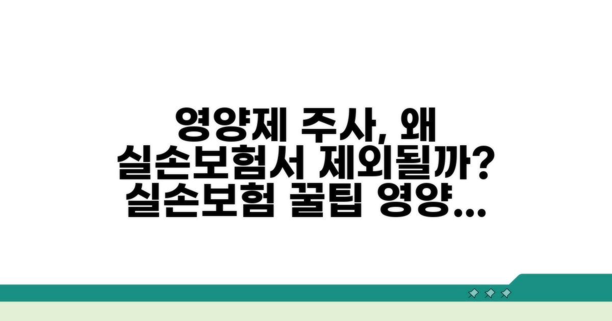 실손보험 영양제 주사 보장 제외 이유는?