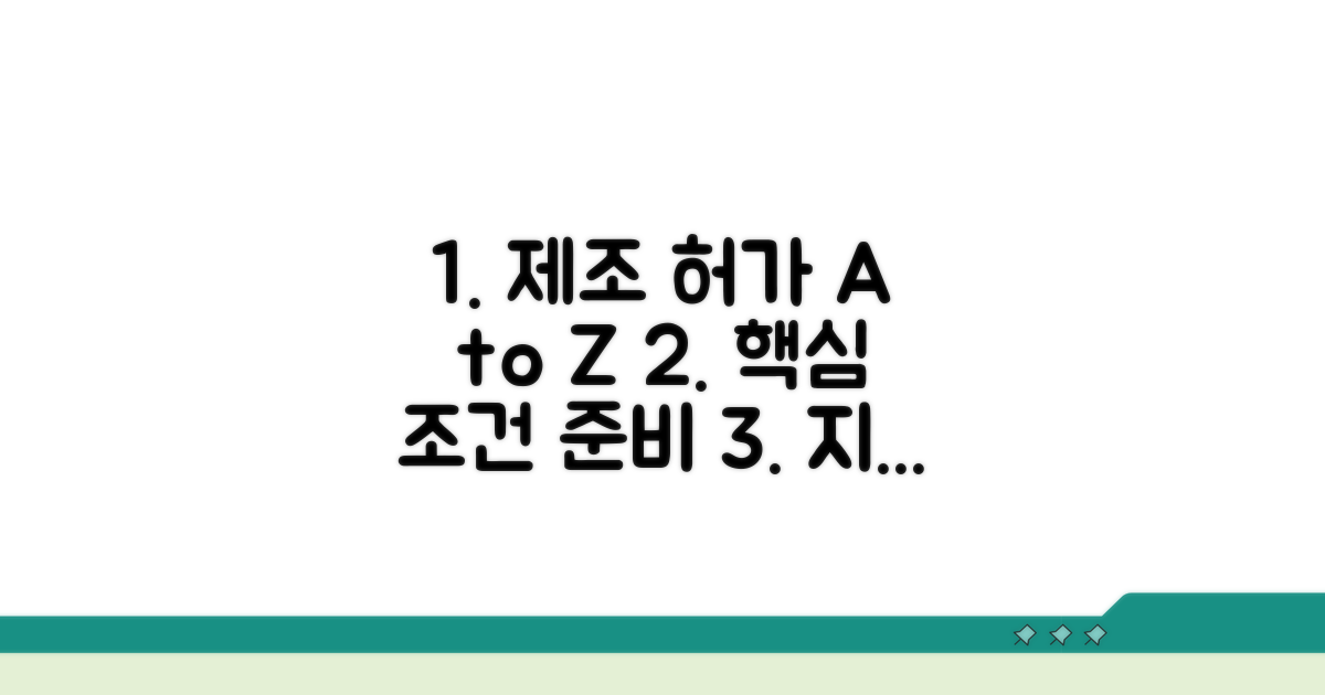 제조업 허가 조건 및 준비 사항
