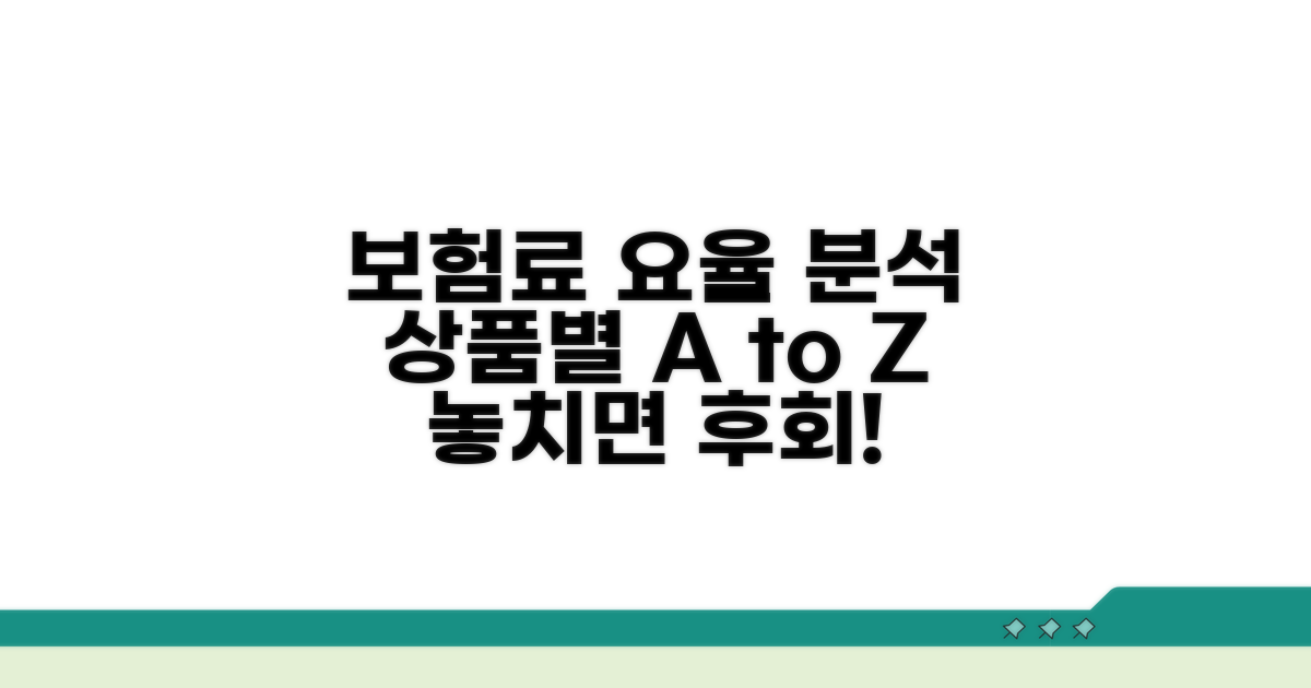 상품별 보험료 요율 완벽 분석