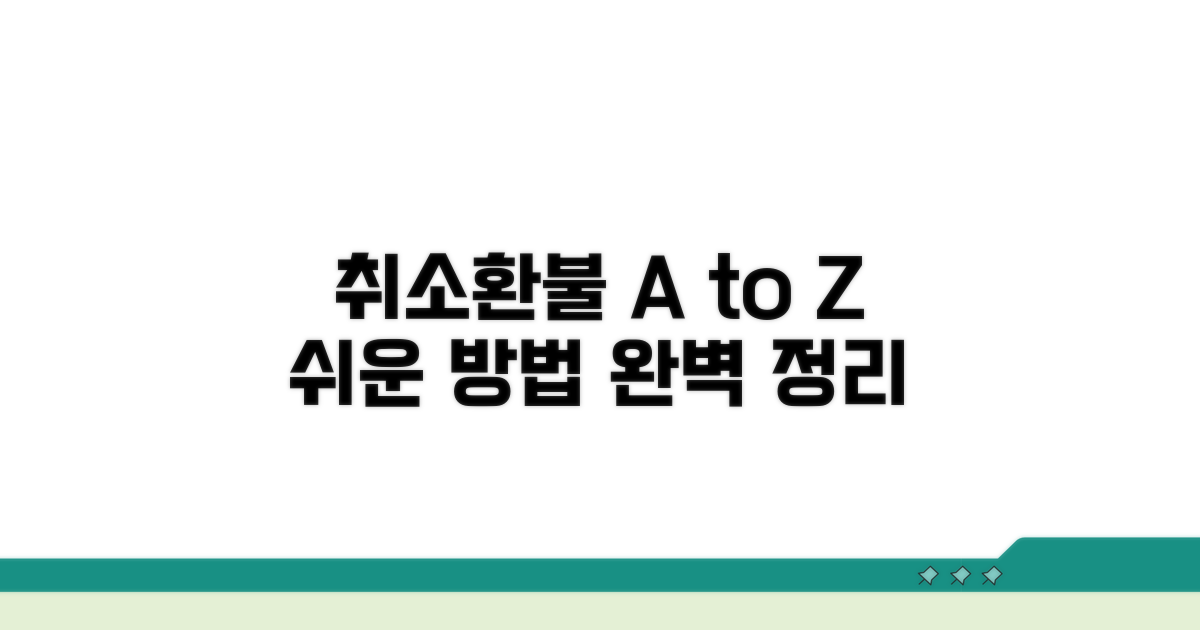 취소 절차와 환불 방법 알아보기
