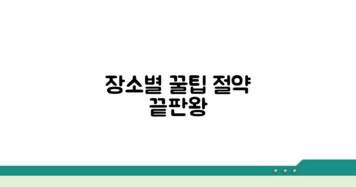 추천 장소별 비용 절약 꿀팁