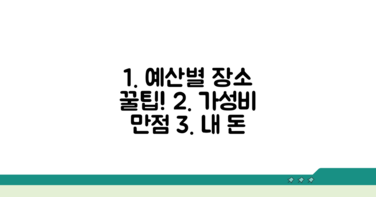 예산별 장소 비용 비교 가이드