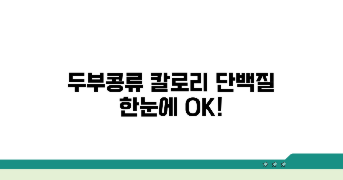 두부 콩류 칼로리, 단백질 함량 한눈에