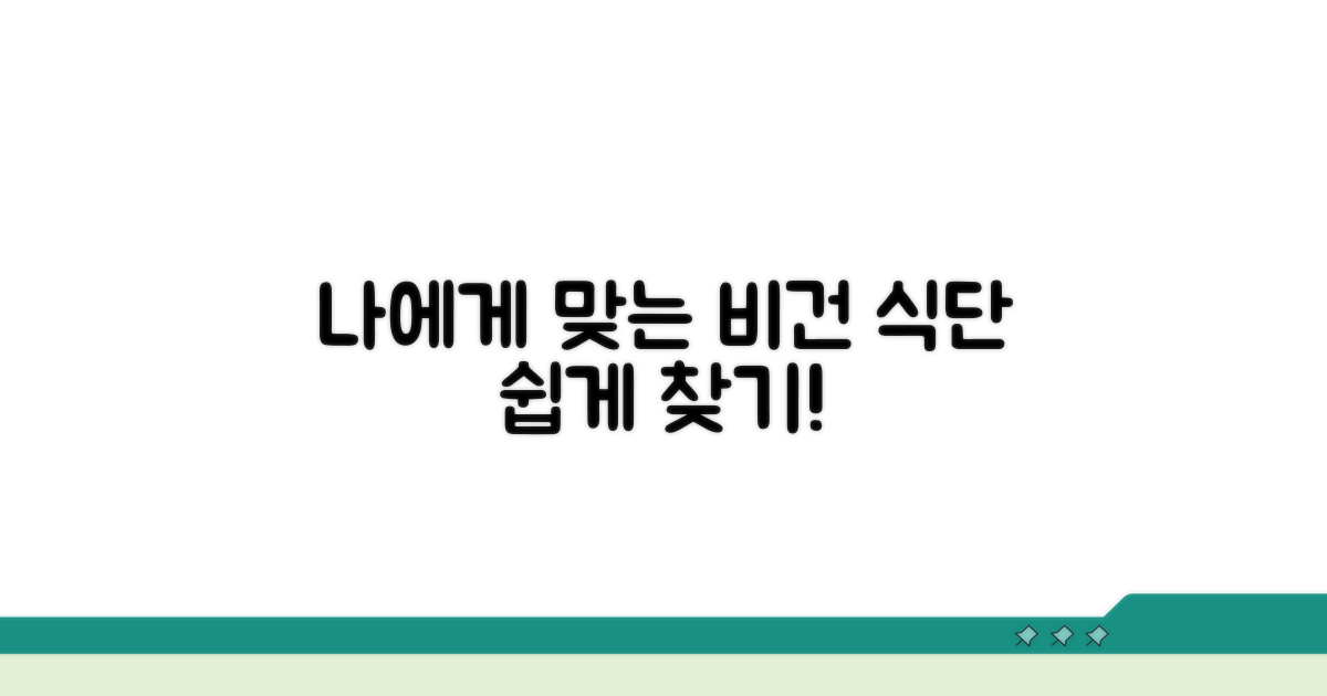 나에게 맞는 비건 식단, 쉽게 찾기