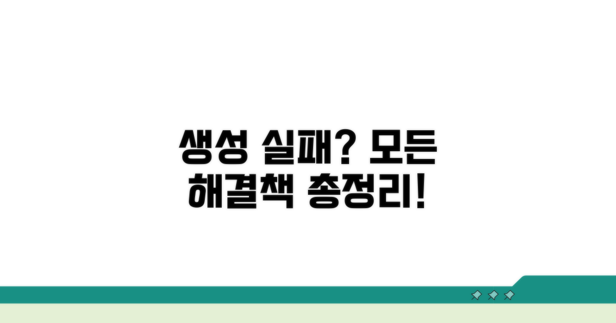 생성 실패, 해결 방법 총정리