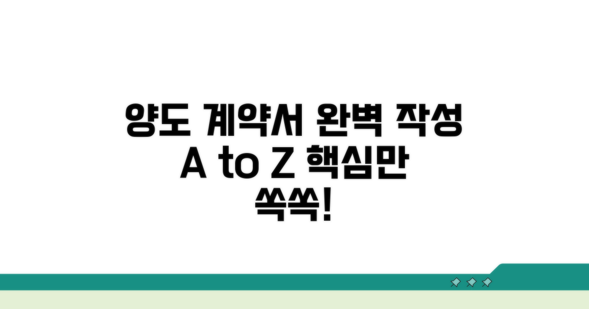 실전 양도 계약서 작성 가이드