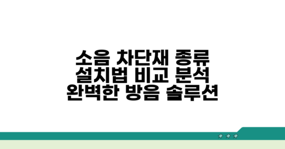 소음 차단재 종류와 설치 비교