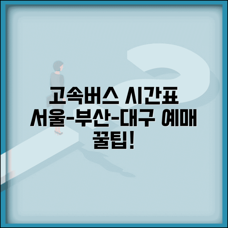 고속버스 터미널별 운행시간표 | 서울 부산 대구 고속버스 요금 시간 비교 및 예매 팁