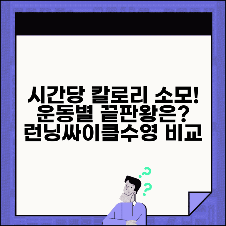 운동별 칼로리 소모량표 시간당 | 런닝, 싸이클, 수영 칼로리 소모 비교 및 효과