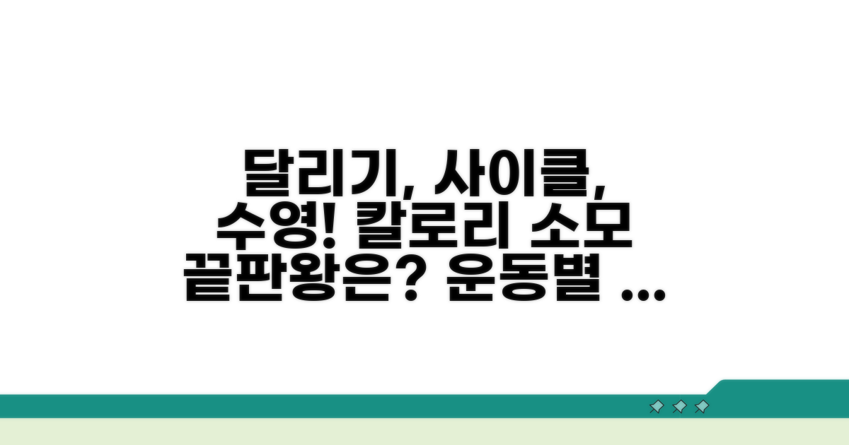 런닝, 싸이클, 수영 칼로리 비교