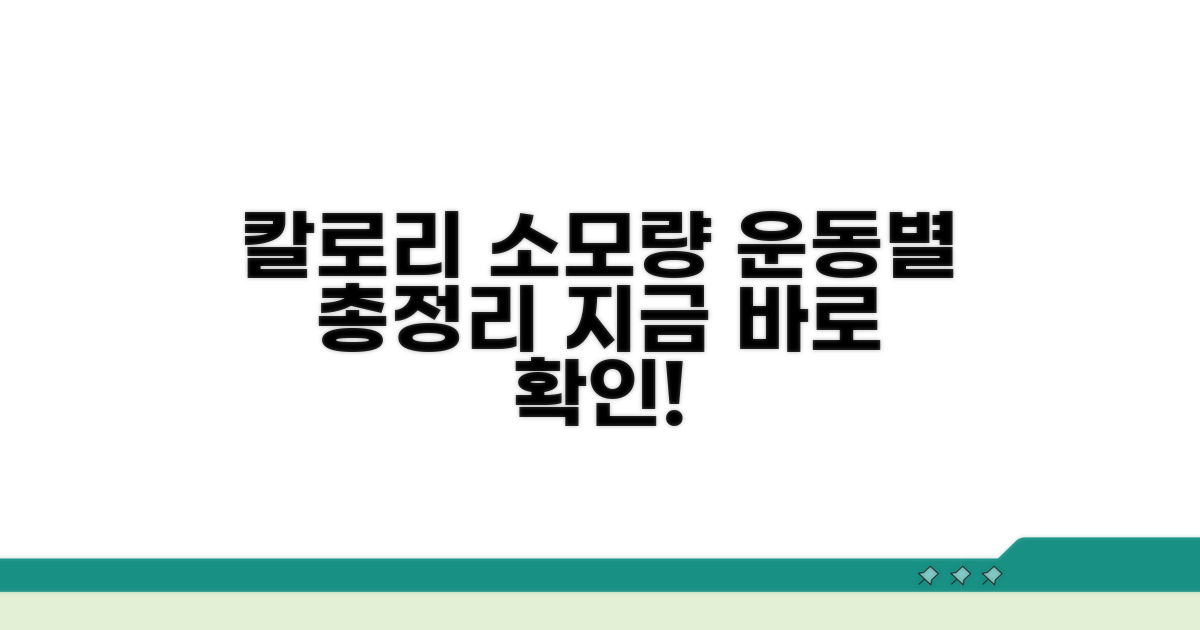 운동별 칼로리 소모량표 공개