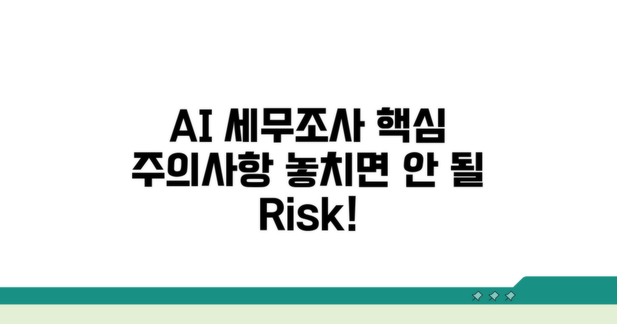 AI 세무조사 도입 시 주의사항