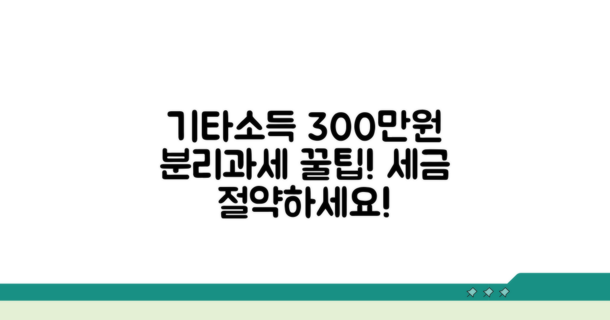 기타소득 분리과세 300만원 기준