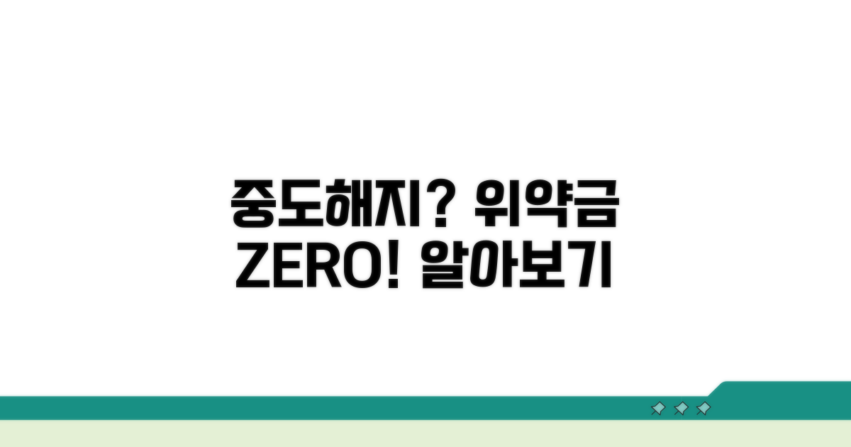 중도해지 조건과 위약금