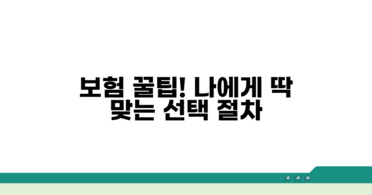 맞춤 보험 선택 요령과 절차