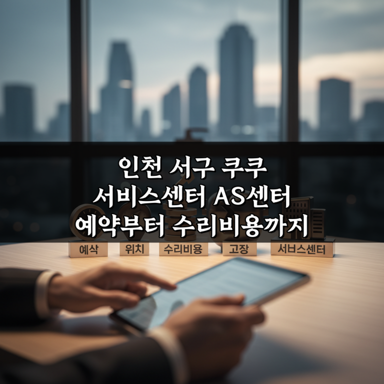 인천 서구 쿠쿠 서비스센터 AS센터 예약부터 수리비용까지 5가지 핵심 정보