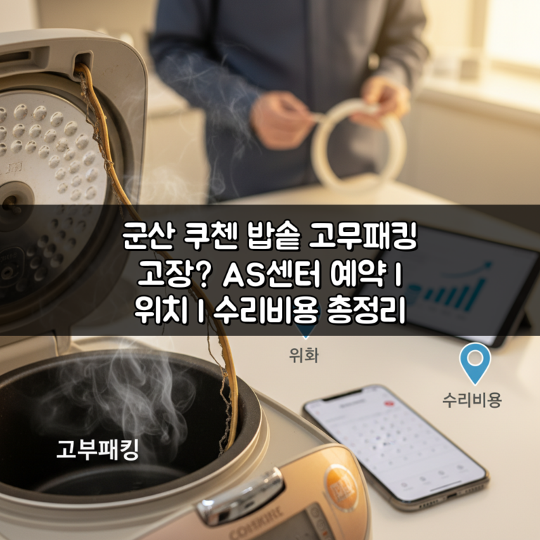 군산 쿠첸 밥솥 고무패킹 고장? AS센터 예약 l 위치 l 수리비용 총정리
