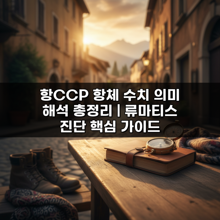 항CCP 항체 수치 의미 해석 총정리 | 류마티스 진단 핵심 가이드