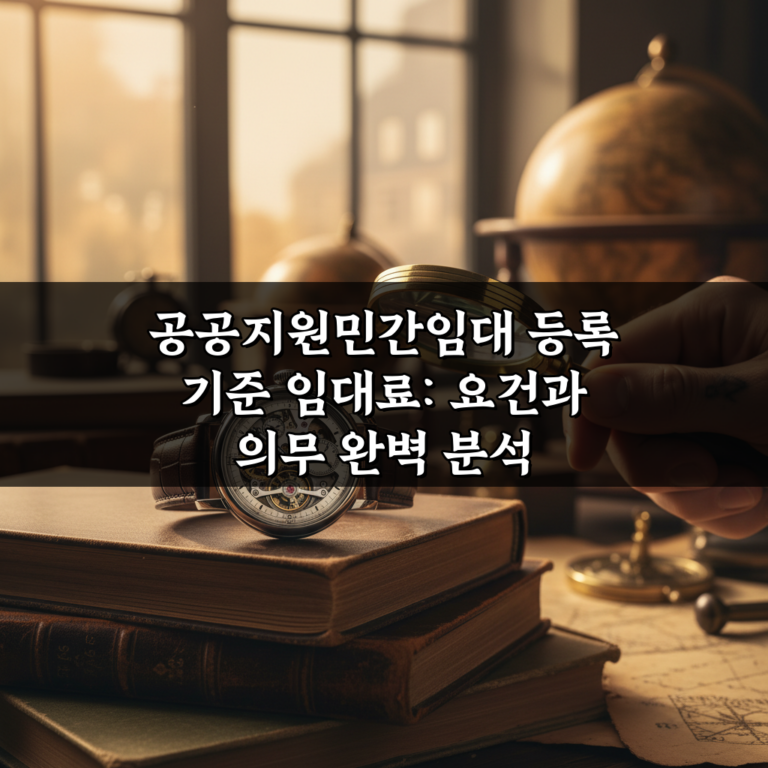 공공지원민간임대 등록 기준 임대료: 요건과 의무 완벽 분석