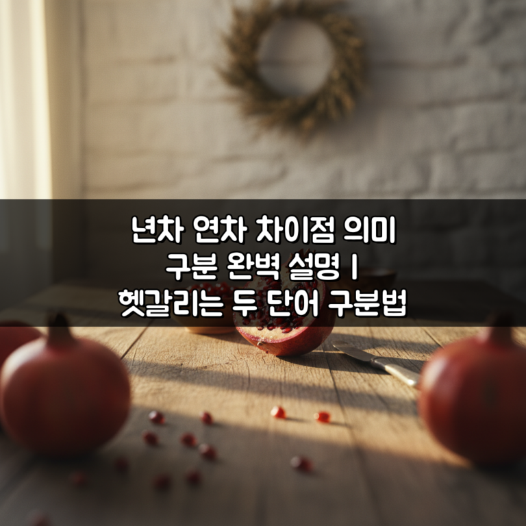 년차 연차 차이점 의미 구분 완벽 설명 | 헷갈리는 두 단어 구분법