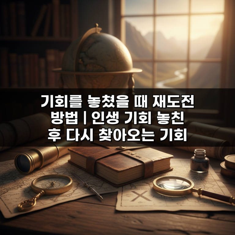 기회를 놓쳤을 때 재도전 방법 | 인생 기회 놓친 후 다시 찾아오는 기회 잡는 법 5가지