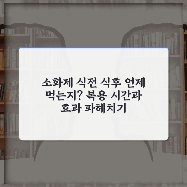 소화제 식전 식후 언제 먹는지? 복용 시간과 효과 파헤치기