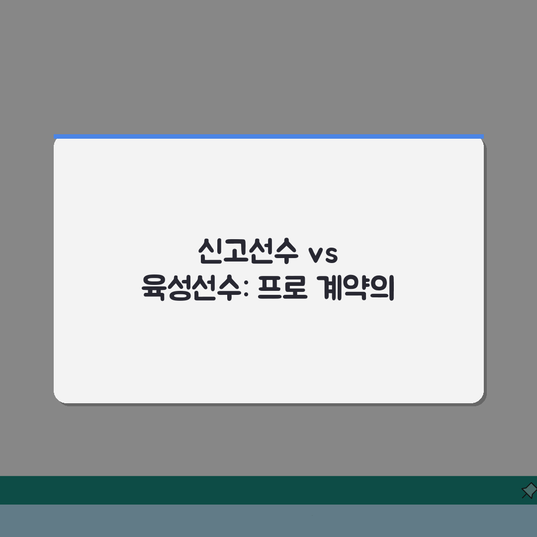 신고선수 뜻과 육성선수 차이점 | 프로스포츠 계약 체계 설명: 7가지 핵심 총정리
