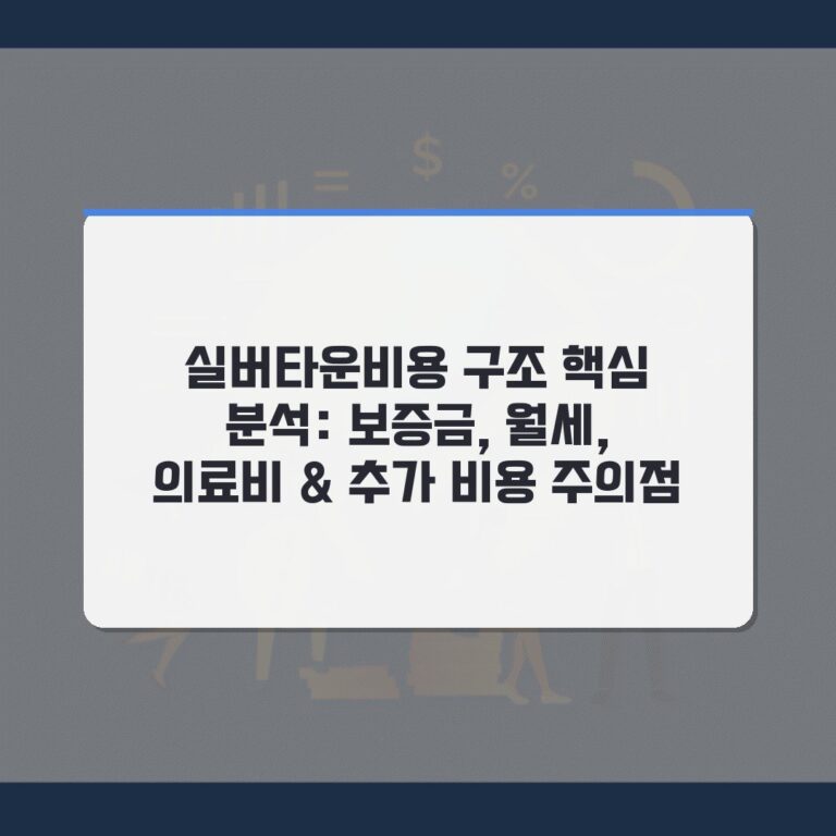 실버타운비용 구조 핵심 분석: 보증금, 월세, 의료비 & 추가 비용 주의점