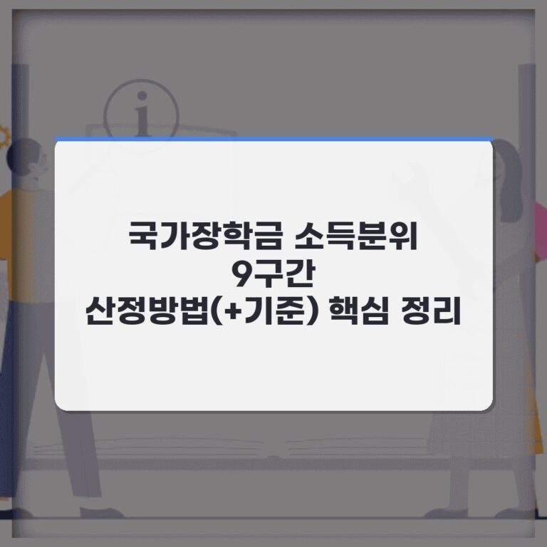국가장학금 소득분위 9구간 산정방법(+기준) 핵심 정리