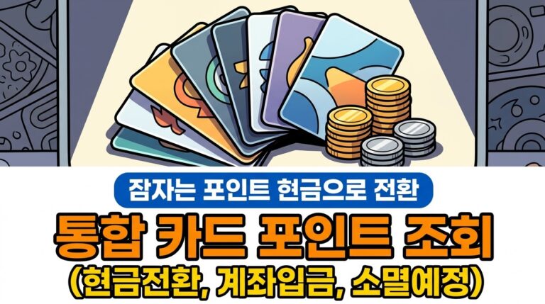 카드포인트 통합조회와 현금화 방법, 계좌 입금까지 한 번에