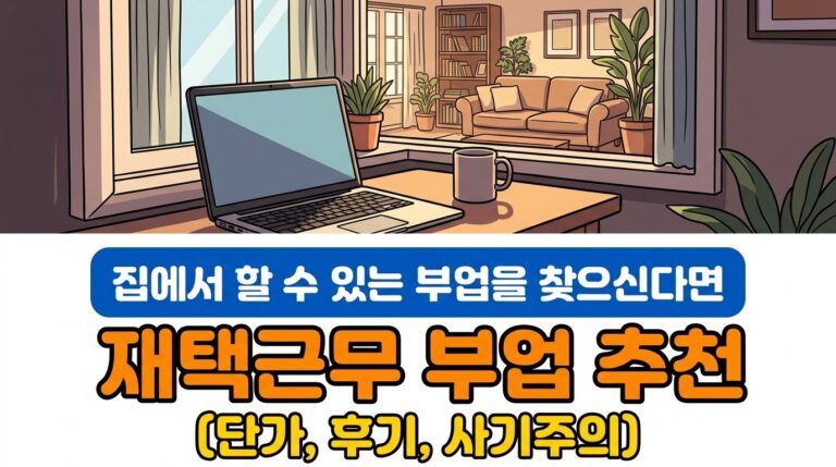 재택 알바 추천 4가지 | 단가, 후기, 주의할 점 총정리