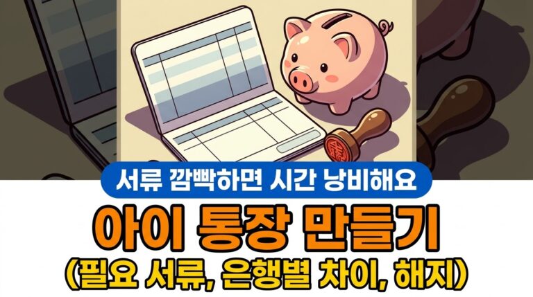 아이 통장 만들기 필요 서류와 은행별 차이, 해지 방법 정리