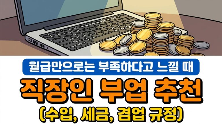 직장인 투잡 부업 추천 | 종류별 수입과 시작 방법