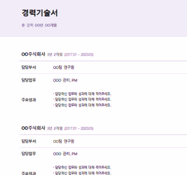 경력기술서