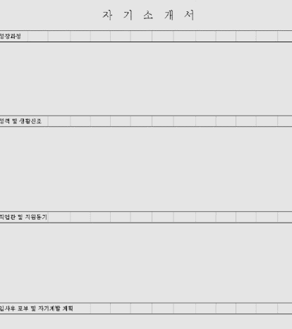 자기소개서 양식