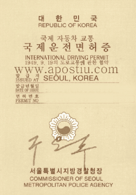 국제운전면허증 실물 모습
