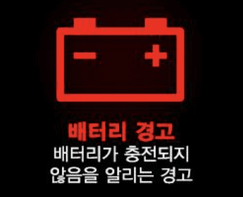 배터리 충전 경고등 아이콘