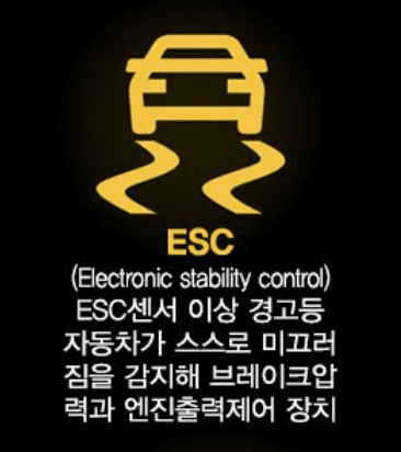 차체자세제어장치 경고등 아이콘